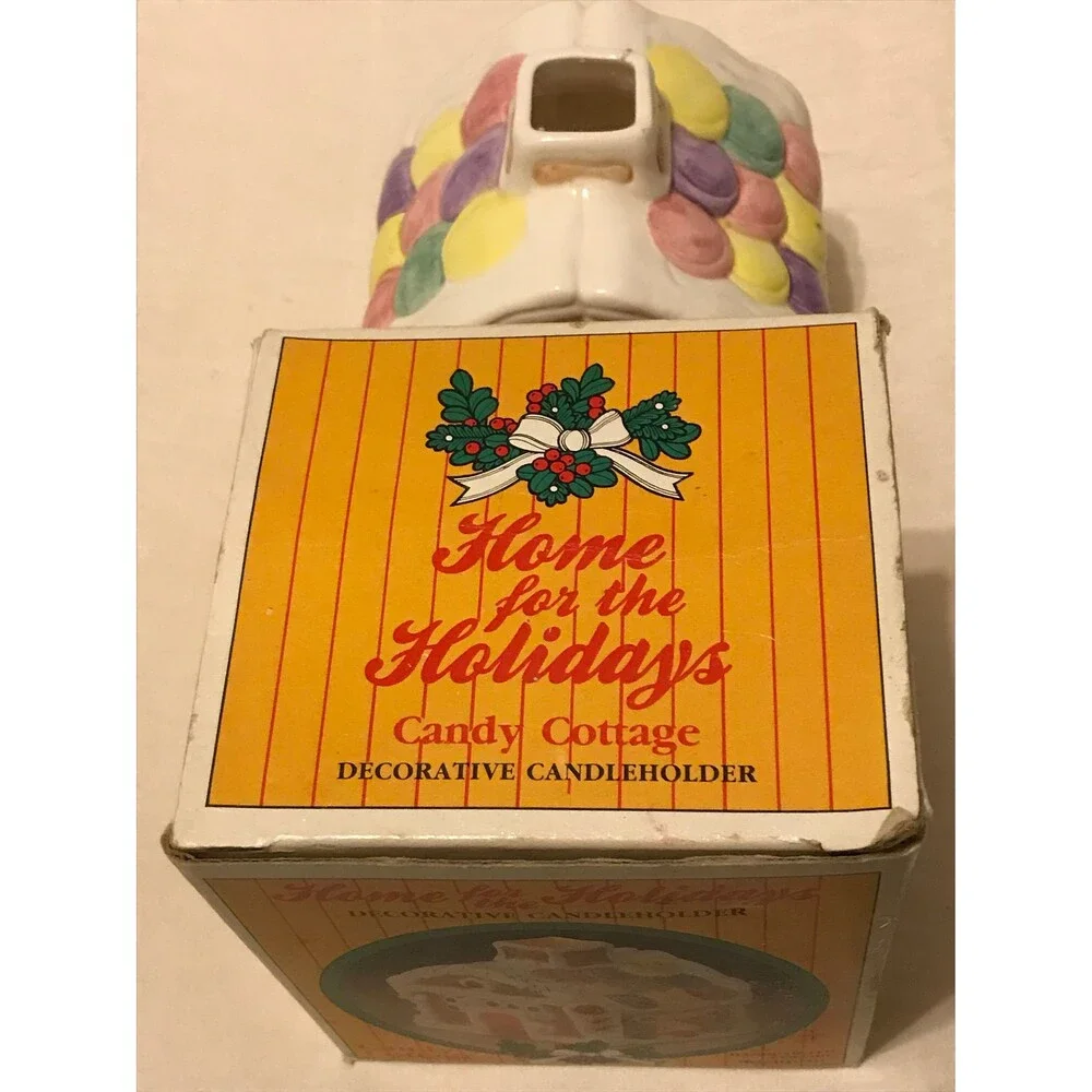 Home for the Holidays Candy Cottage Decorative Candleholder